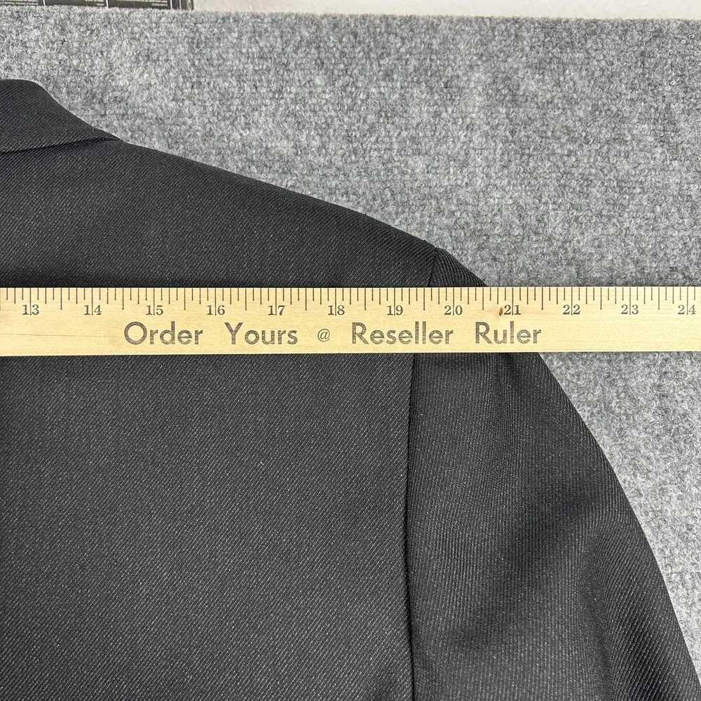 Canali Overcoat Mens 42R Black Wool Single Breasted Water Resistant Italy‎